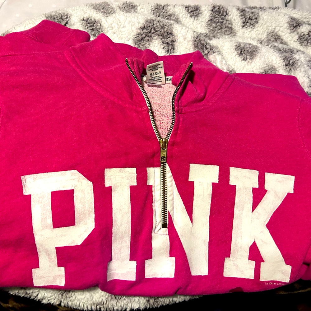 PINK half zip sweater